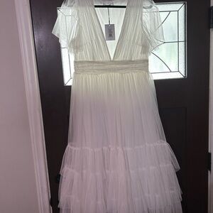 Showpo White Tulle Wedding Dress